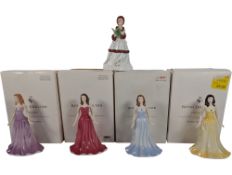 ROYAL DOULTON - COLLECTION OF FIVE PORCELAIN LADY FIGURES