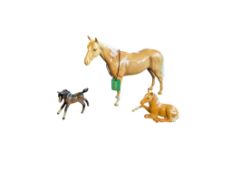 BESWICK - THREE VINTAGE 20TH CENTURY PORCELAIN HORSES