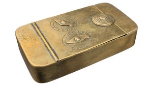 EARLY 19TH CENTURY VICTORIAN BRASS DIAL LOCK SNUFF BOX