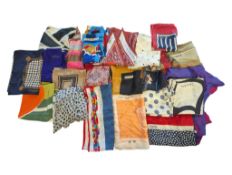 COLLECTION OF LATE 20TH CENTURY VINTAGE SILK SCARVES INCL DESIGNER