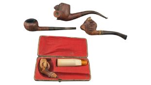 COLLECTION OF 20TH CENTURY VINTAGE CARVED NOVELTY PIPES