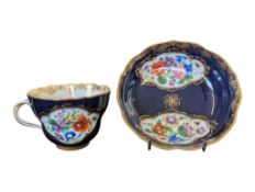 19TH CENTURY MEISSEN GERMAN PORCELAIN TEACUP & SAUCER