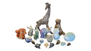 JOHN BOURDEAUX POTTERY - COLLECTION OF CONTEMPORARY CERAMIC ANIMAL SCULPTURES