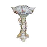 LATE 19TH CENTURY CARL THIEME POTSCHAPPEL DRESDEN PORCELAIN CENTREPIECE COMPOTE