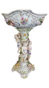 LATE 19TH CENTURY CARL THIEME POTSCHAPPEL DRESDEN PORCELAIN CENTREPIECE COMPOTE