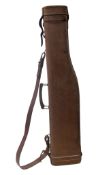 VINTAGE 20TH CENTURY LEATHER GUN CASE WITH CARRY HANDLE