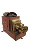 19TH CENTURY CONVERTED MAHOGANY MAGIC LANTERN SLIDE PROJECTOR