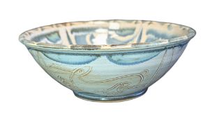 ALAN CAIGER-SMITH FOR ALDERMASTON POTTERY - 1993 TIN GLAZED EARTHENWARE BOWL