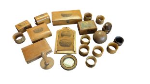 MAUCHLINE WARE - COLLECTION OF 19TH CENTURY WOODEN ITEMS