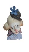 LLADRO - VINTAGE SPANISH PORCELAIN NO.5130 CLOWN HEAD FIGURE