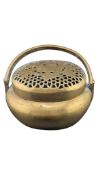 19TH CENTURY CHINESE BRASS CENSOR / HAND WARMER