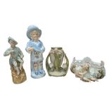 FOUR 20TH CENTURY CONTINENTAL PORCELAIN ORNAMENTAL FIGURES