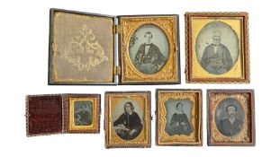 COLLECTION OF SIX 19TH CENTURY VICTORIAN AMBROTYPE / DAGUERREOTYPE PHOTOGRAPHS