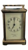 LATE 19TH CENTURY BENETFINK & CO LONDON BRASS CARRIAGE CLOCK