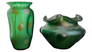 ART NOUVEAU LOETZ VASE & KRALIK BOWL