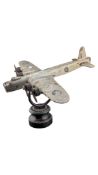 MID 20TH CENTURY WORLD WAR II BRITISH BOMBER AIRCRAFT PLANE MODEL ON PLINTH BASE