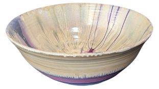 JOHN BOURDEAUX POTTERY - CONTEMPORARY LARGE CERAMIC LUSTRE BOWL