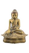 20TH CENTURY VINTAGE BRASS BURMESE BUDDHA FIGURE