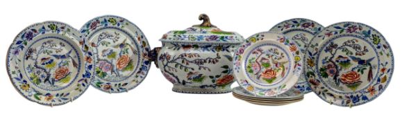 COLLECTION OF 19TH CENTURY DAVENPORT & MASON'S STONE CHINA DINNER SERVICE PIECES