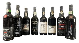 EIGHT VINTAGE PORT BOTTLES, TO INCLUDE TAYLOR'S, WARRE'S, OFFLEY & MORE