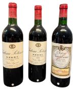 THREE VINTAGE FRENCH WINE BOTTLES, TO INCLUDE CHATEAU POTENSAC & RAUZAN GASSIES