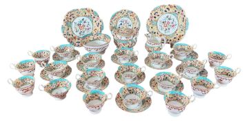 VICTORIAN 19TH CENTURY HAND PAINTED CHINA COFFEE & TEA SERVICE