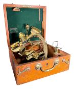 HEATH & CO LTD, LONDON - LATE 19TH CENTURY BRASS FRAMED SEXTANT IN BOX