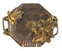 19TH CENTURY FRENCH BRONZE WORKED ART NOUVEAU DISH