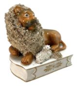 EARLY 19TH CENTURY C. 1835 STAFFORDSHIRE GROUP OF LION AND LAMB