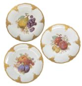 FURSTENBURG PORCELAIN, GERMANY - THREE 20TH CENTURY PORCELAIN FRUIT PLATES
