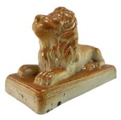 BRAMPTON POTTERY, DERBYSHIRE - EARLY 19T CENTURY SALT GLAZED STONEWARE LION