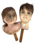PAIR OF EARLY 20TH CENTURY MAROTTE PUPPET HEADS