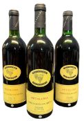 PETALUMA WINERY, SOUTH AUSTRALIA - THREE VINTAGE 1980 & 1985 WINE BOTTLES