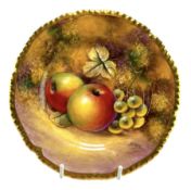 ROYAL WORCESTER HAND PAINTED FINE BONE CHINA SIDE PLATE BY J. SMITH