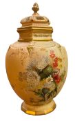 ROYAL WORCESTER EARLY 20TH CENTURY LIDDED POUTPOURRI JAT, PATTERN 2407