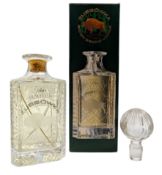 ZUBROWKA BISON BRAND VODKA GLASS DECANTER & STOPPER BOTTLE IN BOX