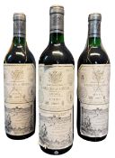THREE 1985 & 1987 MARQUES DE RISCAL RESERVA, RIOJA WINE BOTTLES