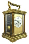 FRENCH 19TH CENTURY BRASS CARRIAGE CLOCK