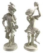 PAIR OF ITALIAN CERAMIC MONKEY BAND FIGURES BY MOTTAHEDEH