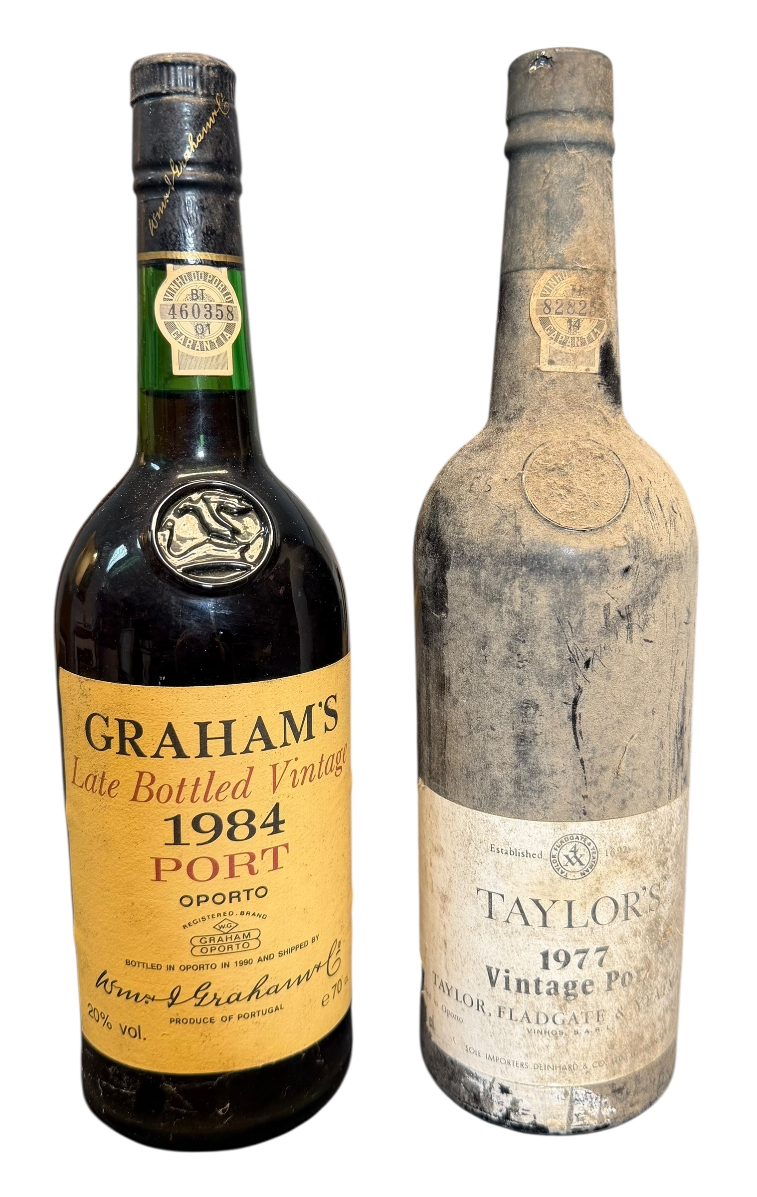 GRAHAM'S & TAYLOR'S VITAGE PORT - 1977 VINTAGE BOTTLE T/W 1984 LBV PORT BOTTLE (2)