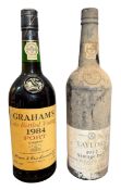 GRAHAM'S & TAYLOR'S VITAGE PORT - 1977 VINTAGE BOTTLE T/W 1984 LBV PORT BOTTLE (2)