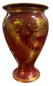 DAISY MEKEIG-JONES X WEDGWOOD - 1860S DESIGN EARLY 20TH CENTURY RUBY RED LUSTRE VASE