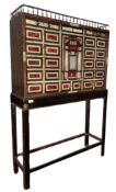 FLEMISH 17TH CENTURY EBONY, TORTOISESHELL & BONE INLAID CABINET ON STAND