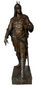 EMILE PICAULT (1833-1915) - LARGE PATINATED BRONZE SCULPTURE OF SARACEN WARRIOR