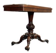 WILLIAM IV 19TH CENTURY ROSEWOOD FOLD OUT CARD TABLE