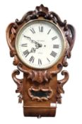 VICTORIAN 19TH CENTURY MAHOGANY CASED NORTH COUNTRY 8-DAY FUSEE CLOCK