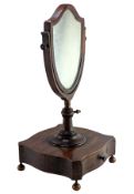 GEORGE III EARLY 19TH CENTURY MAHOGANY COUNTER GENTLEMEN SHAVING MIRROR