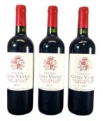 THREE CHATEAU COTES VEYRAC, SAINT-EMILION GRAND CRU 2017 RED WINE BOTTLES