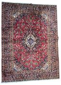 LARGE EARLY 20TH CENTURY CENTRAL PERSIAN KASHAN WOOL CARPET RUG