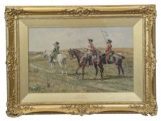 WILLIAM BARNES WOLLEN - A FLAG OF TRUCE - 1913 WATERCOLOUR MILITARY PAINTING